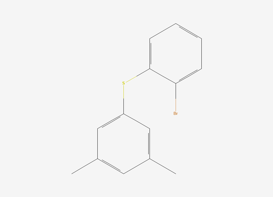 Two-dimensional chemical structure of (2-Bromophenyl)(3,5-dimethylphenyl)sulfane, CAS 1642185-28-1