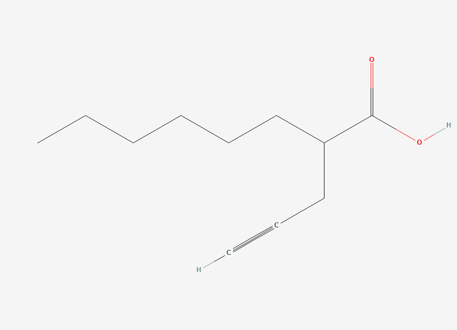 Two-dimensional chemical structure of 2-Hexyl-4-pentynoic Acid
