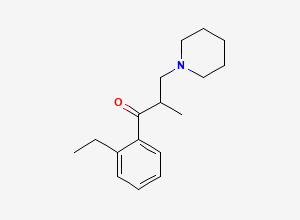 Two-dimensional chemical structure of 1-Propanone, 1-(2-ethylphenyl)-2-methyl-3-(1-piperidinyl), CAS 2608845-69-6