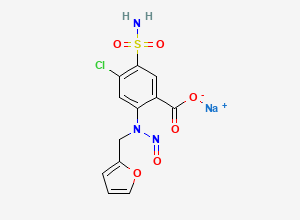 Two-dimensional chemical structure of N-Nitroso Furosemide (Sodium Salt)