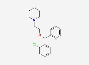 Two-dimensional chemical structure of 1-(2-((2-chlorophenyl)(phenyl)methoxy)ethyl)piperidine, CAS 5630-78-4