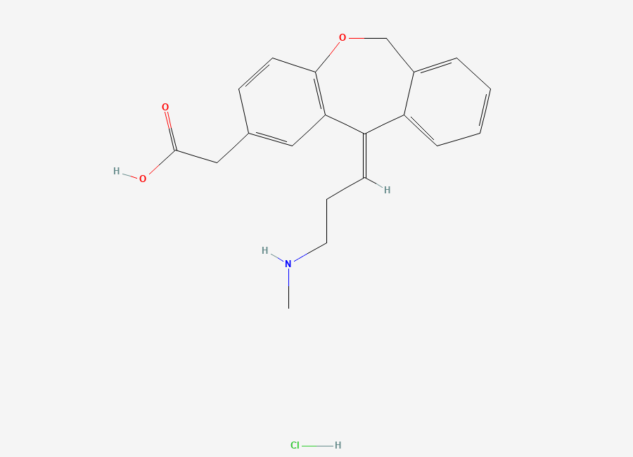 Two-dimensional chemical structure of N-Desmethyl Olopatadine (HCl Salt)
