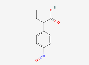 Two-dimensional chemical structure of 2-(4-nitrosophenyl)butanoic acid, CAS 1379292-20-2