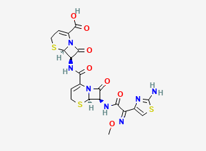 Two-dimensional chemical structure of Ceftizoxime Impurity 1, CAS 929101-91-7