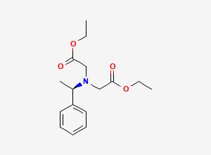Two-dimensional chemical structure of (R)-diethyl 2,2'-((1-phenylethyl)azanediyl)diacetate, CAS 2374709-47-2