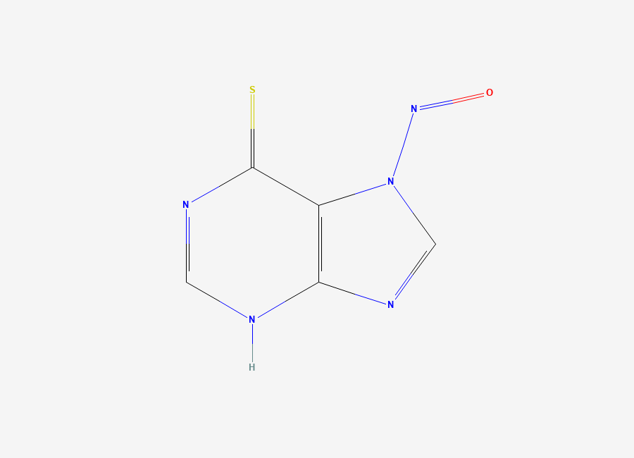 Two-dimensional chemical structure of 7-nitroso-7H-purine-6-thiol