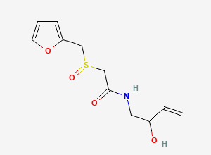 Two-dimensional chemical structure of 2-(Furan-2-ylmethylsulfinyl)-N-(2-hydroxybut-3-enyl)acetamide, CAS 169899-16-5