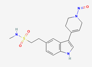 Two-dimensional chemical structure of N-methyl-2-(3-(1-nitroso-1,2,3,6-tetrahydropyridin-4-yl)-1H-indol-5-yl)ethanesulfonamide
