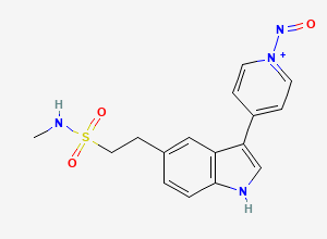 Two-dimensional chemical structure of 4-(5-(2-(N-methylsulfamoyl)ethyl)-1H-indol-3-yl)-1-nitrosopyridin-1-ium