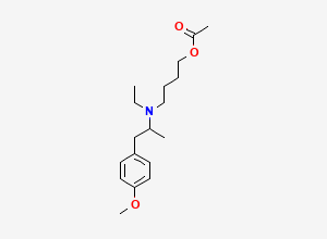 Two-dimensional chemical structure of 4-(Ethyl(1-(4-methoxyphenyl)propan-2-yl)amino)butyl acetate, CAS 373385-74-1