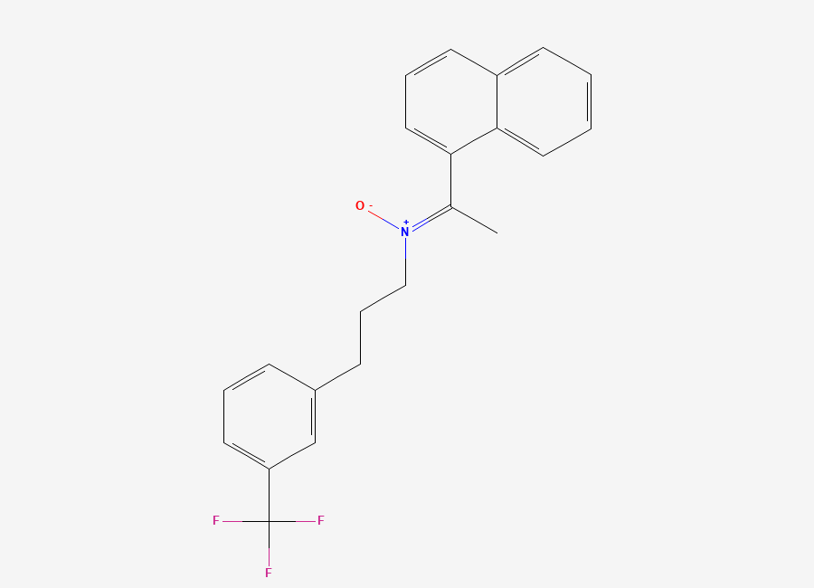 Two-dimensional chemical structure of (Z)-1-(Naphthalen-1-yl)-N-(3-(3-(trifluoromethyl)phenyl)propyl)ethan-1-imine oxide