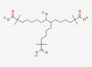 Two-dimensional chemical structure of 7-(5-carboxy-5-methylhexyl)-8-hydroxy-2,2,14,14-tetramethylpentadecanedioic acid