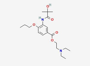 Two-dimensional chemical structure of 2-(Diethylamino)ethyl 3-(2-hydroxy-2-methylpropanamido)-4-propoxybenzoate