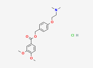 Two-dimensional chemical structure of 4-(2-(Dimethylamino)ethoxy)benzyl 3,4-dimethoxybenzoate Hydrochloride