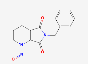 Two-dimensional chemical structure of 6-Benzyl-1-nitrosotetrahydro-1H-pyrrolo[3,4-b]pyridine-5,7(6H,7aH)-dione