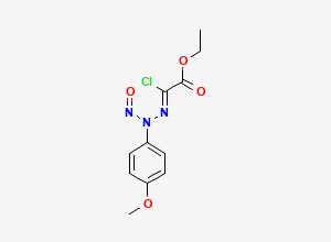 Two-dimensional chemical structure of (Z)-ethyl 2-chloro-2-(2-(4-methoxyphenyl)-2-nitrosohydrazono)acetate
