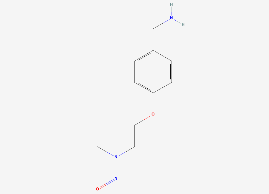 Two-dimensional chemical structure of N-(2-(4-(aminomethyl)phenoxy)ethyl)-N-methylnitrous amide