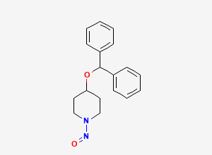 Two-dimensional chemical structure of 4-(Benzhydryloxy)-1-nitrosopiperidine