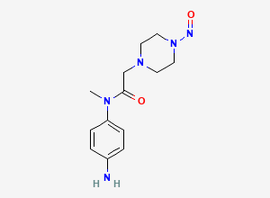 Two-dimensional chemical structure of N-(4-aminophenyl)-N-methyl-2-(4-nitrosopiperazin-1-yl)acetamide