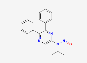 Two-dimensional chemical structure of N-(5,6-diphenylpyrazin-2-yl)-N-isopropylnitrous amide