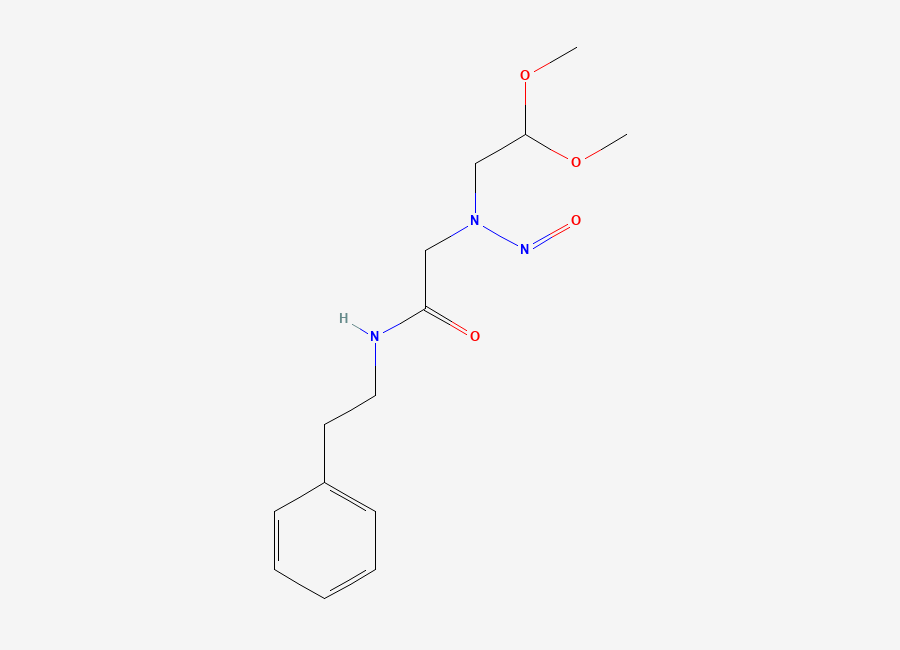 Two-dimensional chemical structure of 2-((2,2-Dimethoxyethyl)(nitroso)amino)-N-phenethylacetamide