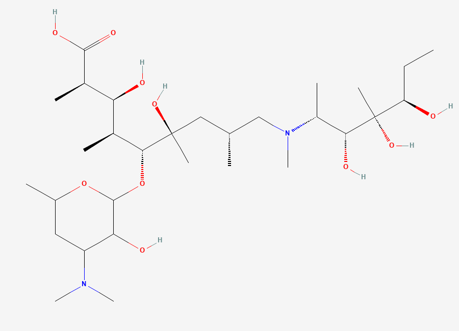 Two-dimensional chemical structure of 3-Hydroxy Azithromycinoic Acid, CAS 2365312-76-9