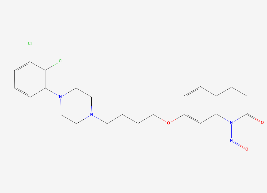 Two-dimensional chemical structure of N-Nitroso Aripiprazole
