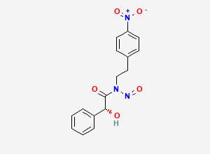 Two-dimensional chemical structure of (R)-2-hydroxy-N-(4-nitrophenethyl)-N-nitroso-2-phenylacetamide