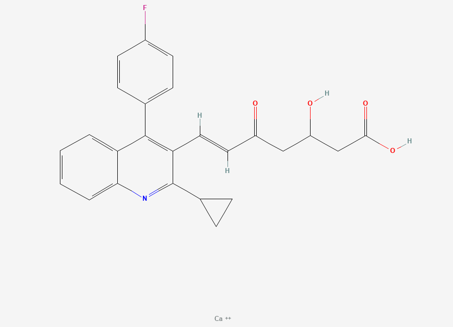 Two-dimensional chemical structure of Pitavastatin Impurity 122 (Ca Salt)