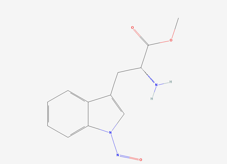 Two-dimensional chemical structure of (R)-methyl 2-amino-3-(1-nitroso-1H-indol-3-yl)propanoate