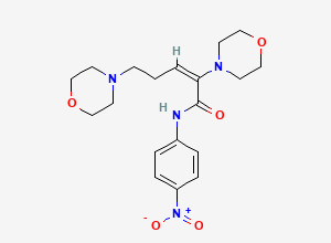 Two-dimensional chemical structure of (E)-2,5-dimorpholino-N-(4-nitrophenyl)pent-2-enamide