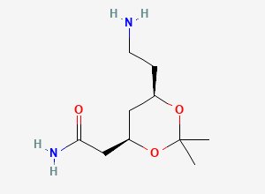 Two-dimensional chemical structure of 2-[(4R,6R)-6-(2-aminoethyl)-2,2-dimethyl-1,3-dioxan-4-yl]acetamide