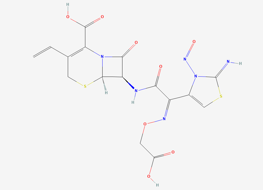 Two-dimensional chemical structure of Cefixime Nitroso Impurity 2