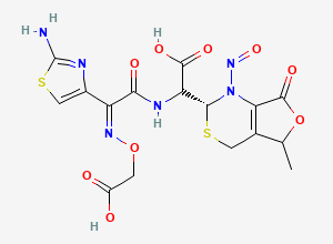 Two-dimensional chemical structure of N-Nitroso Cefixime EP Impurity A