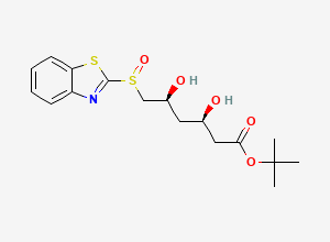 Two-dimensional chemical structure of Tert-butyl (3R,5S)-6-(1,3-benzothiazol-2-ylsulfinyl)-3,5-dihydroxyhexanoate