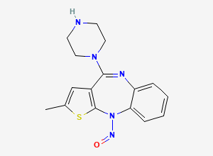 Two-dimensional chemical structure of N-Nitroso N-Desmethyl Olanzapine Impurity