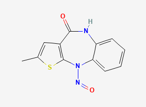 Two-dimensional chemical structure of N-Nitroso Olanzapine EP Impurity B