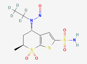 Two-dimensional chemical structure of N-Nitroso Dorzolamide-D5