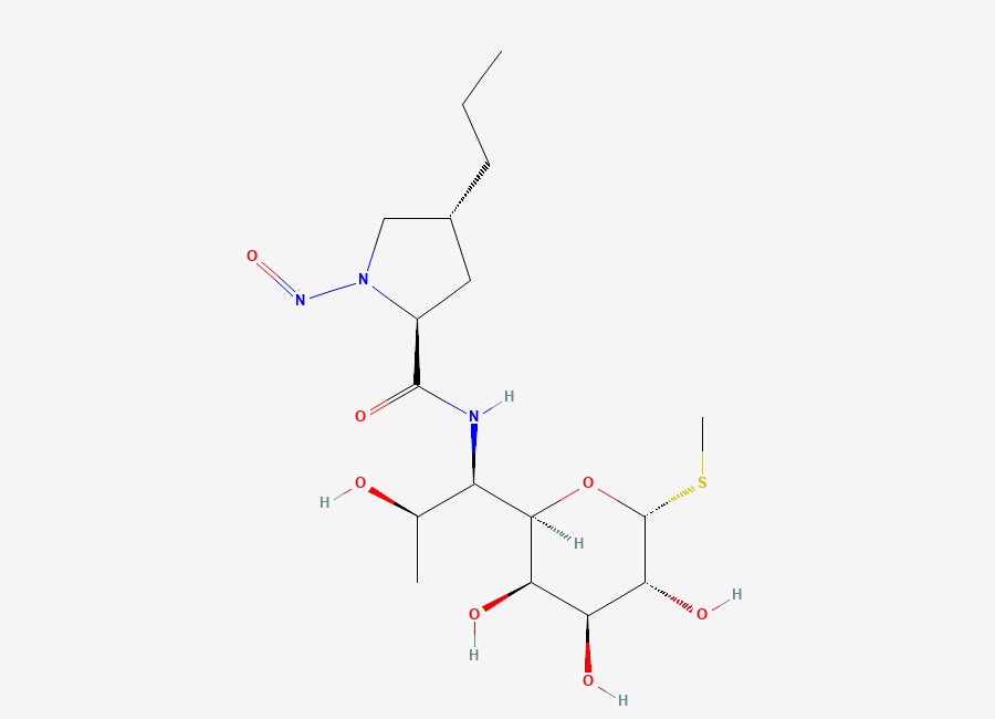Two-dimensional chemical structure of N-Demethyl N-Nitroso Lincomycin