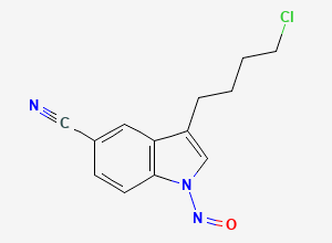 Two-dimensional chemical structure of 3-(4-Chlorobutyl)-1-nitroso-1H-indole-5-carbonitrile