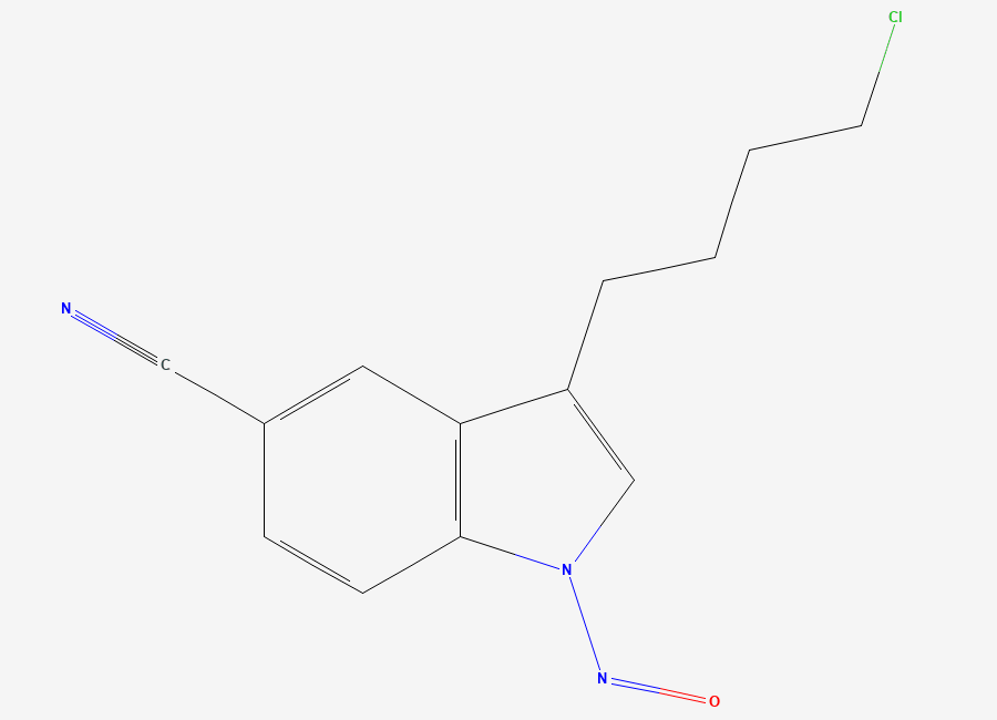 Two-dimensional chemical structure of 3-(4-Chlorobutyl)-1-nitroso-1H-indole-5-carbonitrile