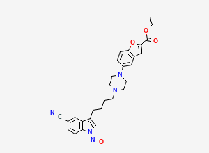 Two-dimensional chemical structure of N-Nitroso Vilazodone Ethyl Ester Impurity