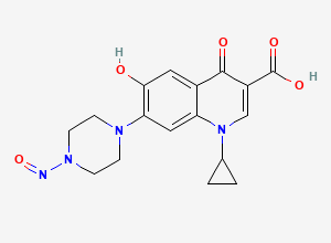 Two-dimensional chemical structure of N-Nitroso Ciprofloxacin EP Impurity F