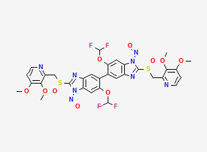 Two-dimensional chemical structure of N,N-Dinitroso Pantoprazole EP Impurity E