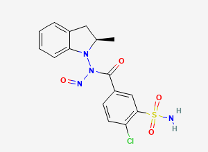 Two-dimensional chemical structure of N-Nitroso Indapamide