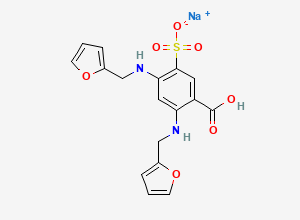 Two-dimensional chemical structure of 5-carboxy-2,4-bis((furan-2-ylmethyl)amino)benzenesulfonate, sodium salt (1:1)
