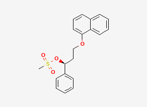 Two-dimensional chemical structure of [(1S)-3-naphthalen-1-yloxy-1-phenylpropyl] methanesulfonate, CAS 2716202-38-7