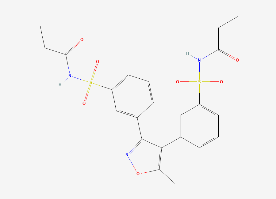 Two-dimensional chemical structure of N,N'-((5-Methylisoxazole-3,4-diyl)bis(3,1-phenylenesulfonyl))dipropionamide