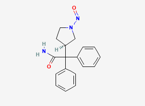 Two-dimensional chemical structure of (R)-2-(1-nitrosopyrrolidin-3-yl)-2,2-diphenylacetamide