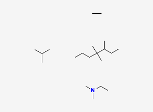 Two-dimensional chemical structure of N,N-dimethylethanamine;ethane;2-methylpropane;3,4,4-trimethylheptane
